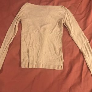 GAP Cream Boatneck Long Sleeve Shirt